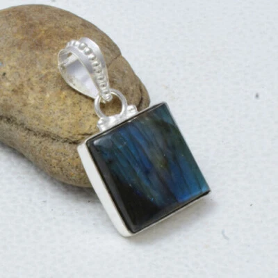 Ciondolo Fatto A Mano In Argento Sterling 925 Con Gemma Labradorite S-42 - Immagine 1 di 4