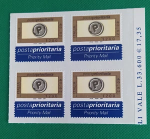 Italia 2001 francobolli Posta prioritaria Quartina nuova da € 0,62 come foto - Foto 1 di 1