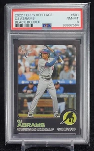 2022 Topps Heritage High Black Border /50 #501 CJ Abrams RC PSA - Foto 1 di 2