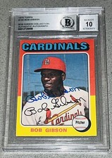 1975 Topps #150 Bob Gibson Signed Vintage Baseball Card Cardinals (BGS 10 AUTO)