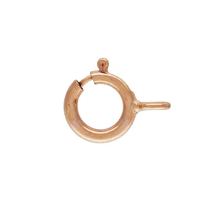 6 mm PESO ESTÁNDAR 14k Anillo de resorte de oro rosa sólido 14k Cierre 5,9 mm Salto CERRADO - Imagen 1 de 3
