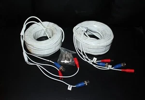 2 Pack 50 Feet BNC Video Power Cable BNC Extension Wire Video Security Camera .. - Picture 1 of 3