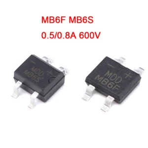 20~500 pz MB6F/MB6S 0,5/0,8A600 V ponte raddrizzatore passivazione vetro monofase - Foto 1 di 8