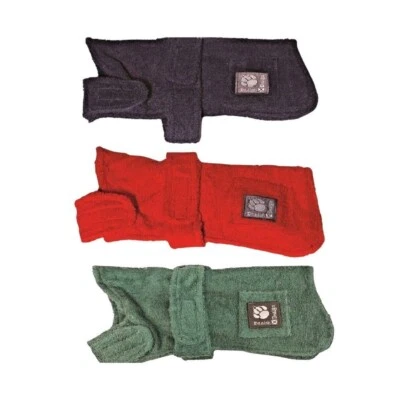 VESTIDO DE PERRO - Chaqueta de toalla de diseño danés, abrigo calentador de baño 60 cm azul Foto 1 de 2