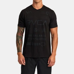 RVCA All Banner Sport Tee Men's Performance Logo Shirt Black NEW NWT Large - Picture 1 of 4