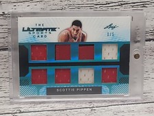 2019 Scottie Pippen Leaf Ultimate Multi Game USED Jersey 1/5 No Jordan But Close