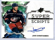 2022-23 SPx Superscripts Jake Christiansen Rookie Auto #SSR-JC Columbus Blue
