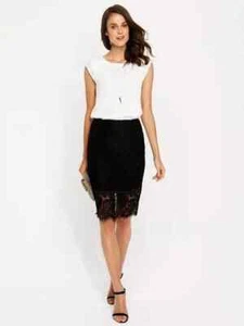 Portmans skirt AU 8 /US 4 Black lace pencil - Picture 1 of 4