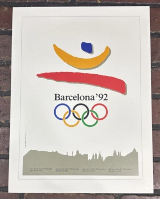 "Póster de los Juegos Olímpicos de Barcelona España 1992 16""x12""" Foto 1 de 4
