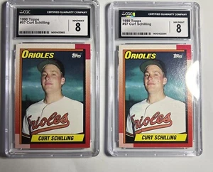 Curt Schilling 1990 TOPPS ROOKIE Baseball Card #97 CGC8 - Picture 1 of 2