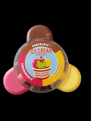 Triple Helado Helado Perfumado Iluminador Chocolate Fresa Plátano  Foto 1 de 2