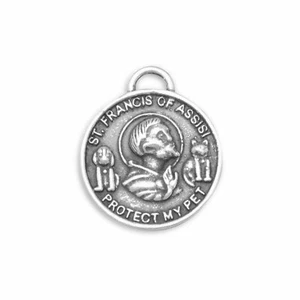 Sterling Silver Oxidized St. Francis of Assisi Charm - Picture 1 of 2