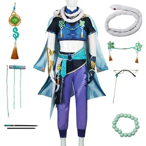 Genshin Impact Baizhu Vision Cosplay Costume Outfits Cloak Fullset Cape Suits - Picture 1 of 20