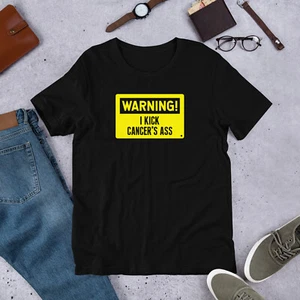 Camiseta de Concientización sobre el Cáncer Advertencia I Pateo Cáncer Ass Sobrevivir Regalo Hombres Mujeres Niños - Imagen 1 de 8