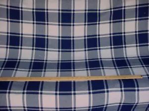 1-7/8Y Ralph Lauren LFY66888F Avery Rock Plaid Indigo Ivory Upholstery Fabric - Picture 1 of 4