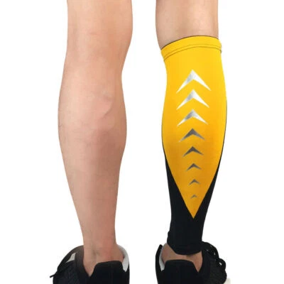 Men's Striped Leg Socks Sleeve Calf Support Fitness Sports Protection LF050 - Image 1 of 4