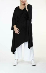 AKH Lagenlook sehr weites langes Big Shirt Viskose schwarz EG(44-60)  NEU - Imagen 1 de 5