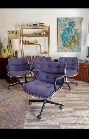 (4) VINTAGE CHARLES POLLOCK CHAIRS by KNOLL Cover