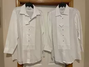 2 NWT Neil Allyn Tuxedo Shirt White XL 32/34 mens shirt long dress wedding - Picture 1 of 6