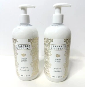 CRABTREE & EVELYN 2-Pack Body Lotion Winter Forest Christmas Holiday 16.9 oz - Picture 1 of 2