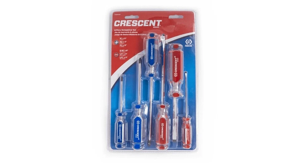 Crescent 6 Piece Phillips/Slotted Acetate Screwdriver Set - Image 1 of 1