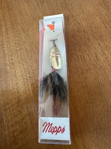 NOS New Vintage Mepps Musky Killer Fishing Lure Spinner No.5 Gold Bucktail - Picture 1 of 5