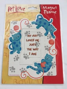 Pet Love Cat Lover Fridge Magnet Frame Ensemble By Hallmark NEW OLD STOCK - Picture 1 of 3