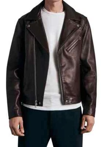 Rag & Bone Men's Buzz Leather Jacket in Burgundy, Size Medium; Retail $1,395 NWT - Picture 1 of 10