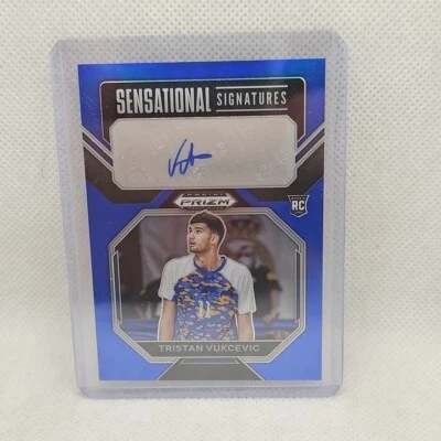 TRISTAN VUKCEVIC 2023 Panini Prizm Draft Picks #SS-TVK BLUE AUTO RC #73/125 - Image 1 of 2