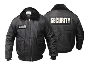 Watch-Guard Bomber Jacket (Black) with Reflective Security ID - Picture 1 of 19