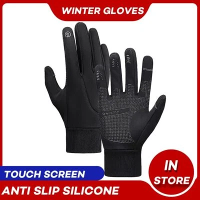 Touch Screen Bike Gloves Windproof Skiing Full Finger Glove Cycling Sport Mitten - Image 1 of 4