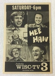 1971 kleine WISC TV-Werbung ~ HEE HAW ~ Buck Owens, Roy Clark, Grandpa Jones... - Bild 1 von 1