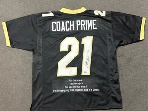 DEION SANDERS COACH PRIME SIGNIERTES AUTO TRIKOT BAS #1W683517 *COLORADO BUFFALOES* - Bild 1 von 3