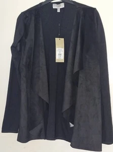 coast Trudy Suedette Knit Cardigan Black Size 8 - Picture 1 of 2