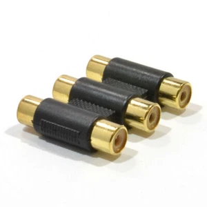 GOLD RCA Phono Coupler Join AV Composite Sound Cable - Afbeelding 1 van 2