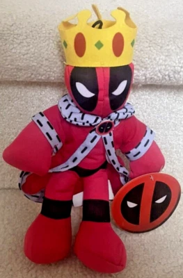 Juguete de peluche rojo negro Marvel Deadpool King con corona 9 pulgadas Foto 1 de 4