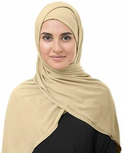 Indio Mujer Viscosa Hijab Marrón Tamaño Libre Jersy Tela Hijabs & - Imagen 1 de 4