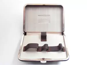 Rasierhobel ETUI APOLLO SOLINGEN for DE Razor Large Leather Case Nos Dark BROWN - Picture 1 of 8