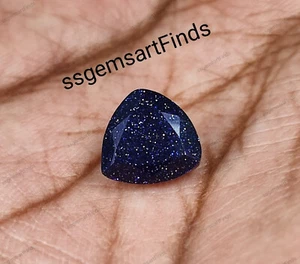 Piedra preciosa suelta con forma de billón facetada azul natural para hacer joyas - Imagen 1 de 9