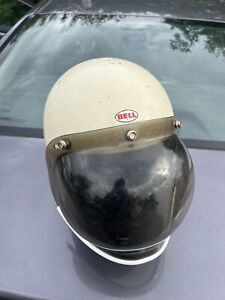 Bell RT 1974 Helmet White Motorcycle Racing R T Motocross  7 1/4 R/T USA Bubble