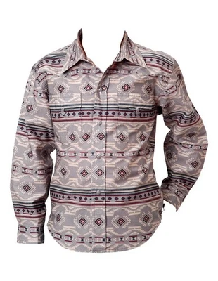 Camisa Roper Western Niños L/S Broches a Presión Gris Azteca 03-030-0067-0761 GY Foto 1 de 2