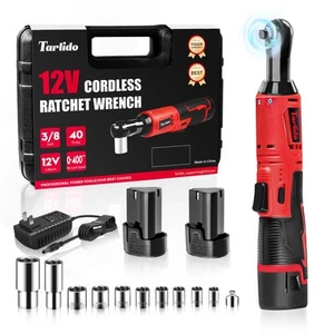 3/8" Electric Ratchet Wrench, 40 Ft-Lbs 400 RPM 12V Cordless Battery Powered ... - Picture 1 of 8