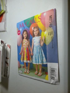 McCall's M7145 Gathered, Yoked Back-Button Dresses Sz 2-5 Pattern - Picture 1 of 1