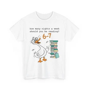 How Many Nights A Week Should You Be Reading 67 Meme Teacher T-Shirt - Picture 1 of 23