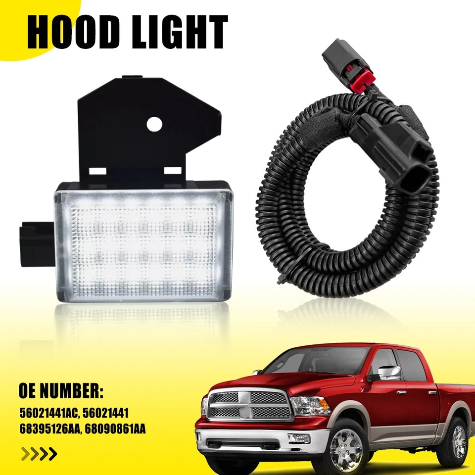 Luz de cortesía LED debajo del capó con arnés de cableado para Dodge Ram 1500 2500 3500 Foto 1 de 4