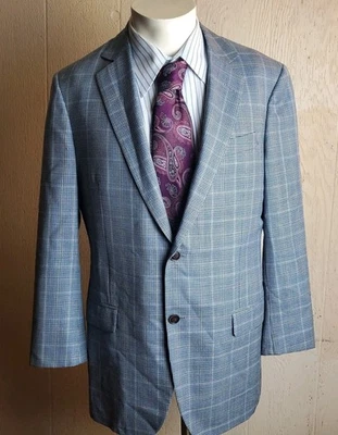 Abrigo deportivo Brooks Brothers Fitzgerald para hombre 39 R pata de gallo lana seda lona completa Foto 1 de 4