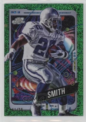 2024 Topps cromo cósmico refractor de polvo espacial verde 41/75 Emmitt Smith #22 Salón de la fama Foto 1 de 3