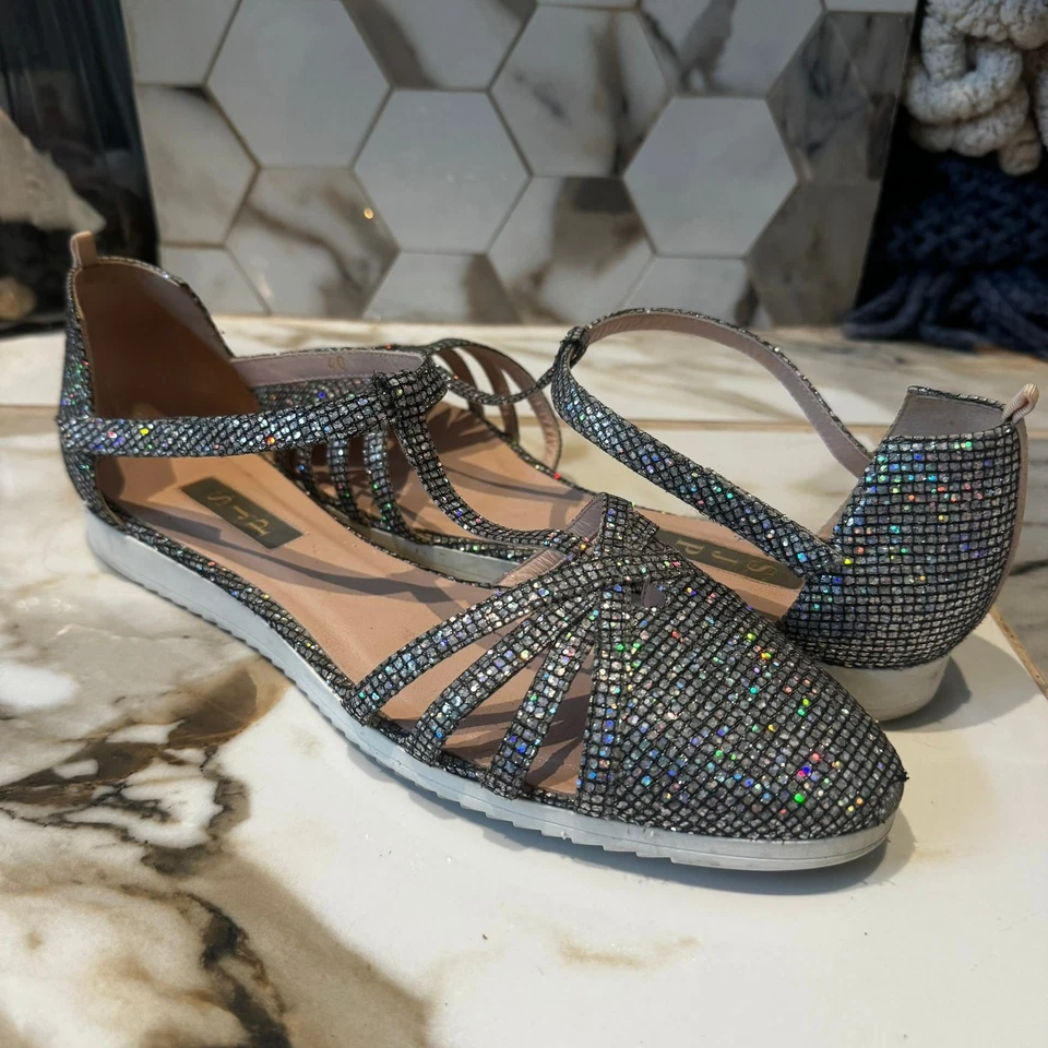 Sandalias Deportivas SJP by Sarah Jessica Parker Meteor Plateadas Brillante Brillo 40 Foto 1 de 4