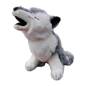 Howling Wolf Puppy Plush AURORA 13" Husky Wild Dog Fox Stuffed Animal Gray White - Picture 1 of 6