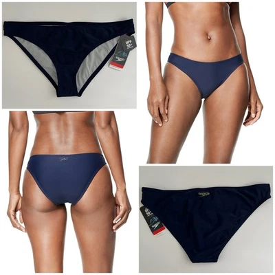 Speedo Hipster Bikini Swim Bottom Women's L in Peacoat Navy Blue UPF 50 $42 NWT - Image 1 of 4